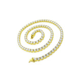 4MM CZ Tennis Necklaces .925 Sterling Silver Length "18 to 30" Inches