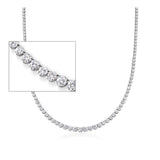 2MM CZ Tennis Necklaces .925 Sterling Silver Length 