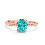 Solitaire Braided Engagement Ring Simulated Cubic Zirconia 925 Sterling Silver