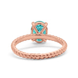 Solitaire Braided Engagement Ring Simulated Cubic Zirconia 925 Sterling Silver