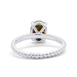 Solitaire Braided Engagement Ring Simulated Cubic Zirconia 925 Sterling Silver