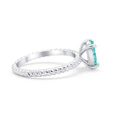 Solitaire Braided Engagement Ring Simulated Cubic Zirconia 925 Sterling Silver