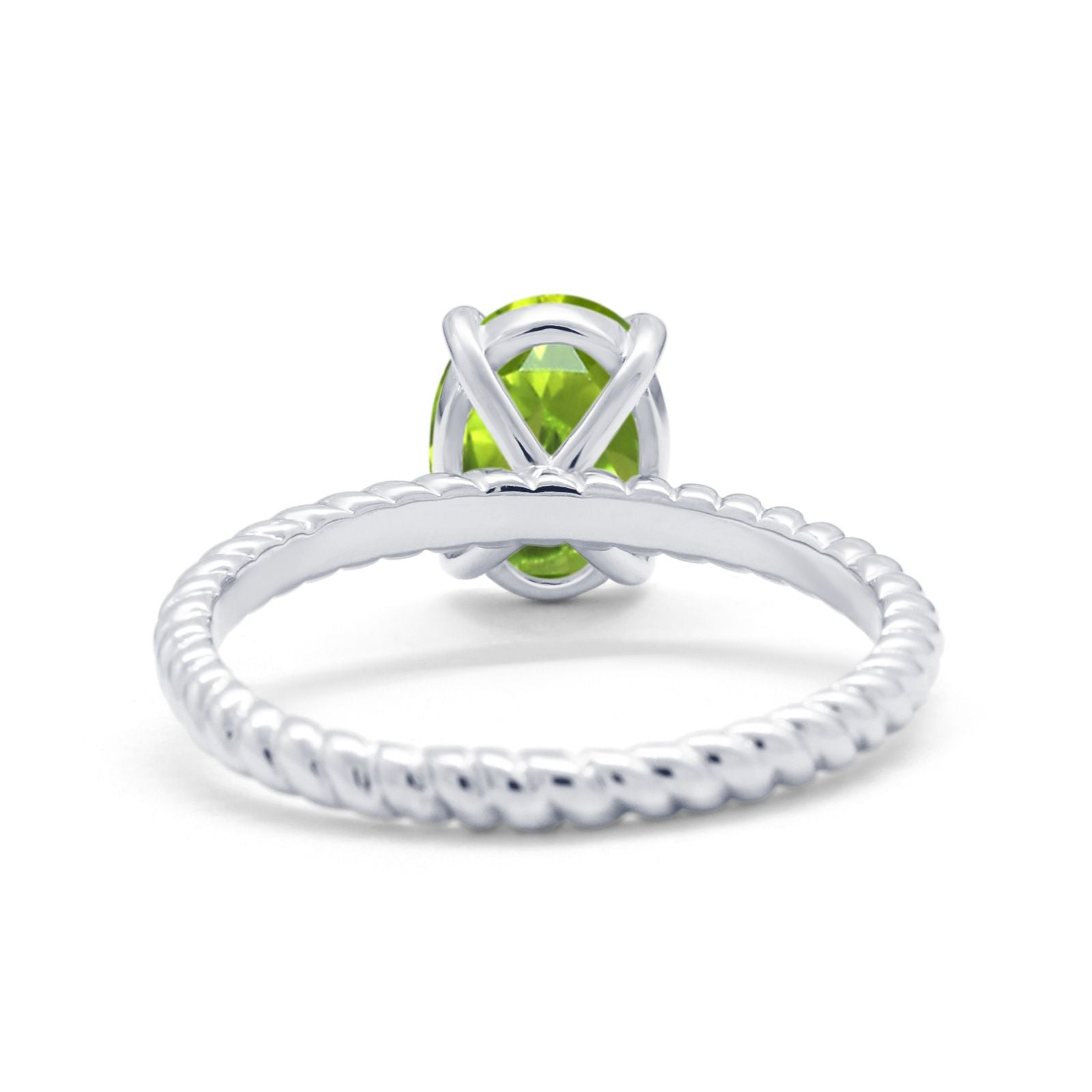 Solitaire Braided Engagement Ring Simulated Cubic Zirconia 925 Sterling Silver