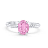 Solitaire Braided Engagement Ring Simulated Cubic Zirconia 925 Sterling Silver