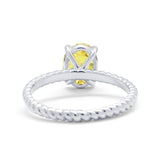 Solitaire Braided Engagement Ring Simulated Cubic Zirconia 925 Sterling Silver