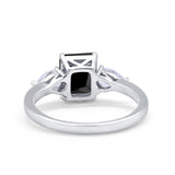 Three Stone Engagement Ring Teardrop Simulated Cubic Zirconia 925 Sterling Silver
