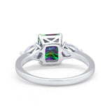 Three Stone Engagement Ring Teardrop Simulated Cubic Zirconia 925 Sterling Silver