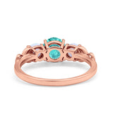 Art Deco Three Stone Engagement Ring Simulated Cubic Zirconia 925 Sterling Silver