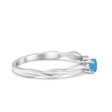 Petite Dainty Wedding Ring Round Simulated Cubic Zirconia 925 Sterling Silver