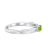 Petite Dainty Wedding Ring Round Simulated Cubic Zirconia 925 Sterling Silver