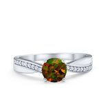 Solitaire Accent Engagement Ring Simulated Cubic Zirconia 925 Sterling Silver