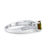 Solitaire Accent Engagement Ring Simulated Cubic Zirconia 925 Sterling Silver
