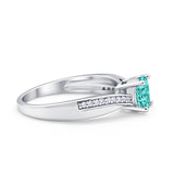 Solitaire Accent Engagement Ring Simulated Cubic Zirconia 925 Sterling Silver