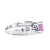 Solitaire Accent Engagement Ring Simulated Cubic Zirconia 925 Sterling Silver