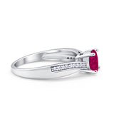 Solitaire Accent Engagement Ring Simulated Cubic Zirconia 925 Sterling Silver