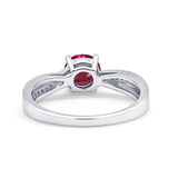 Solitaire Accent Engagement Ring Simulated Cubic Zirconia 925 Sterling Silver