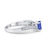 Solitaire Accent Engagement Ring Simulated Cubic Zirconia 925 Sterling Silver