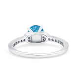 Art Deco Wedding Bridal Ring Round Simulated Cubic Zirconia 925 Sterling Silver