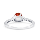 Art Deco Wedding Bridal Ring Round Simulated Cubic Zirconia 925 Sterling Silver