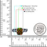 Art Deco Twisted Shank Infinity Emerald Cut Simulated Cubic Zirconia 925 Sterling Silver