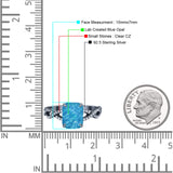 Art Deco Twisted Shank Infinity Emerald Cut Simulated Cubic Zirconia 925 Sterling Silver