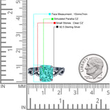 Art Deco Twisted Shank Infinity Emerald Cut Simulated Cubic Zirconia 925 Sterling Silver