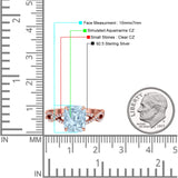 Art Deco Twisted Shank Infinity Emerald Cut Simulated Cubic Zirconia 925 Sterling Silver