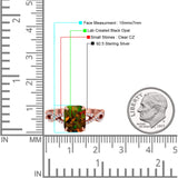 Art Deco Twisted Shank Infinity Emerald Cut Simulated Cubic Zirconia 925 Sterling Silver