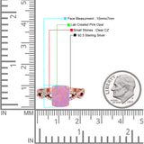 Art Deco Twisted Shank Infinity Emerald Cut Simulated Cubic Zirconia 925 Sterling Silver