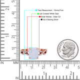 Art Deco Twisted Shank Infinity Emerald Cut Simulated Cubic Zirconia 925 Sterling Silver