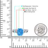 Art Deco Twisted Shank Infinity Emerald Cut Simulated Cubic Zirconia 925 Sterling Silver