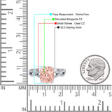 Art Deco Twisted Shank Infinity Emerald Cut Simulated Cubic Zirconia 925 Sterling Silver