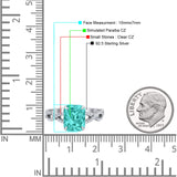 Art Deco Twisted Shank Infinity Emerald Cut Simulated Cubic Zirconia 925 Sterling Silver