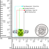 Art Deco Twisted Shank Infinity Emerald Cut Simulated Cubic Zirconia 925 Sterling Silver