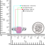 Art Deco Twisted Shank Infinity Emerald Cut Simulated Cubic Zirconia 925 Sterling Silver