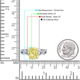 Art Deco Twisted Shank Infinity Emerald Cut Simulated Cubic Zirconia 925 Sterling Silver