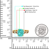 Art Deco Twisted Shank Infinity Emerald Cut Simulated Cubic Zirconia 925 Sterling Silver