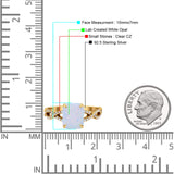 Art Deco Twisted Shank Infinity Emerald Cut Simulated Cubic Zirconia 925 Sterling Silver