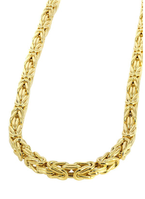 4.5MM 100 Byzantine Chain Yellow Gold .925 Sterling Silver Length "8-28" Inches