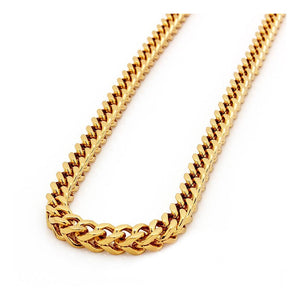 4.5MM 150 Franco Chain Yellow Gold .925 Sterling Silver Length "8-28" Inches