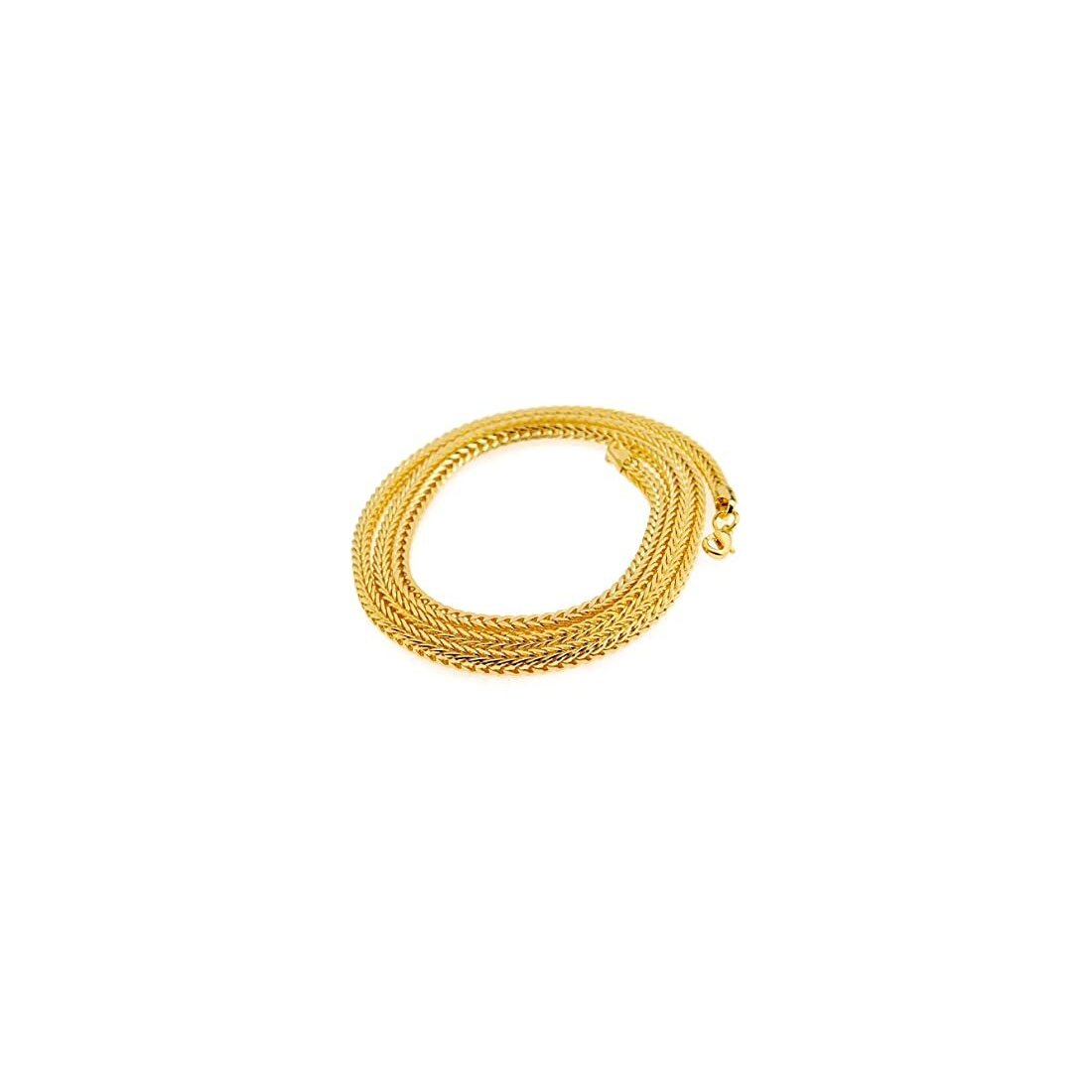 4.5MM 150 Franco Chain Yellow Gold .925 Sterling Silver Length "8-28" Inches