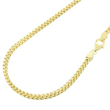 3MM 100 Franco Chain Yellow Gold .925 Sterling Silver Length "8-28" Inches