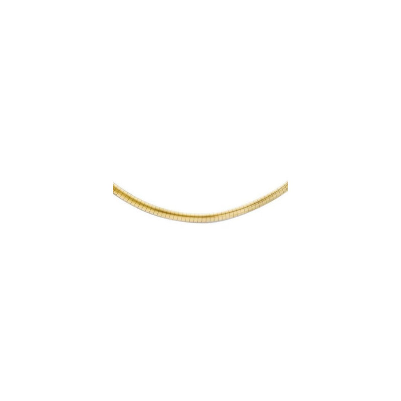Round Omega Chain Yellow Gold 925 Sterling Silver