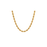 4MM 080 Yellow Gold Rope Chain .925 Sterling Silver Sizes