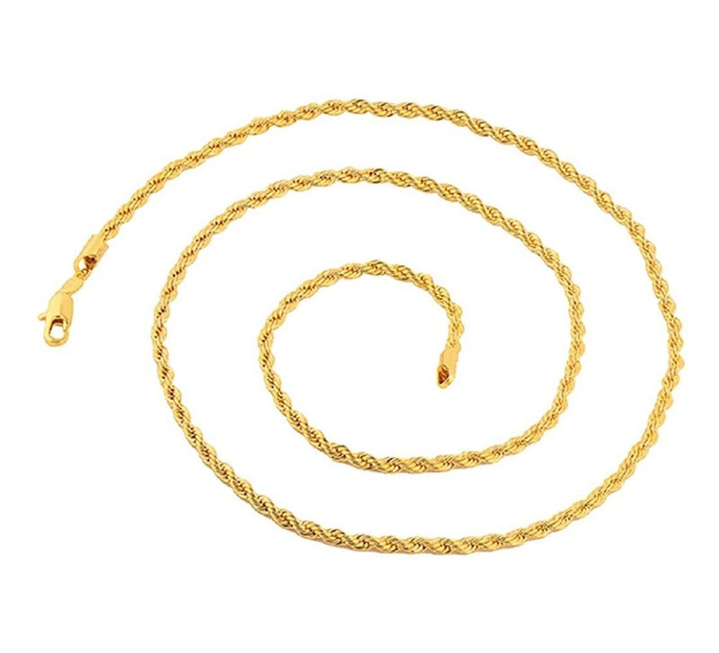 Rope Chain yellow gold plated 925 sterling Silver
