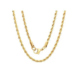 Rope Chain yellow gold plated 925 sterling Silver