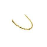Round Box Chain Yellow Gold Plated 925 Sterling Silver 
