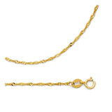 1.6MM 025 Yellow Gold Singapore Chain .925 Sterling Silver Sizes 