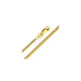1.5MM Yellow Gold Wheat/Spiga Chain .925 Sterling Silver "16-22"