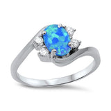 Blue Apple Co. Custom Order for Jess Cannata Blue Opal Oval Ring Black Gold Plating Size 6 - Blue Apple Jewelry